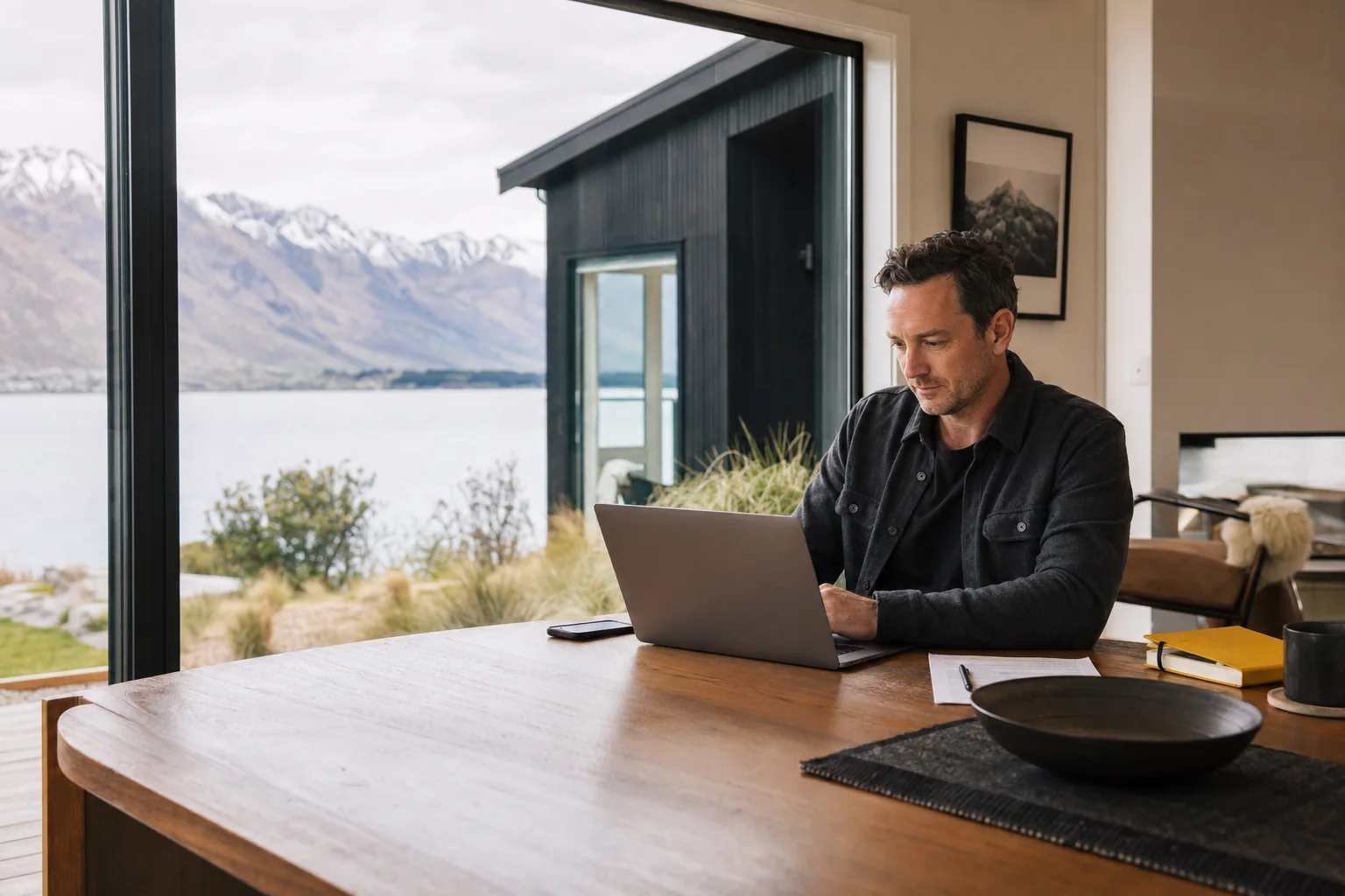 Host managing a direct-booking operation from a lake house